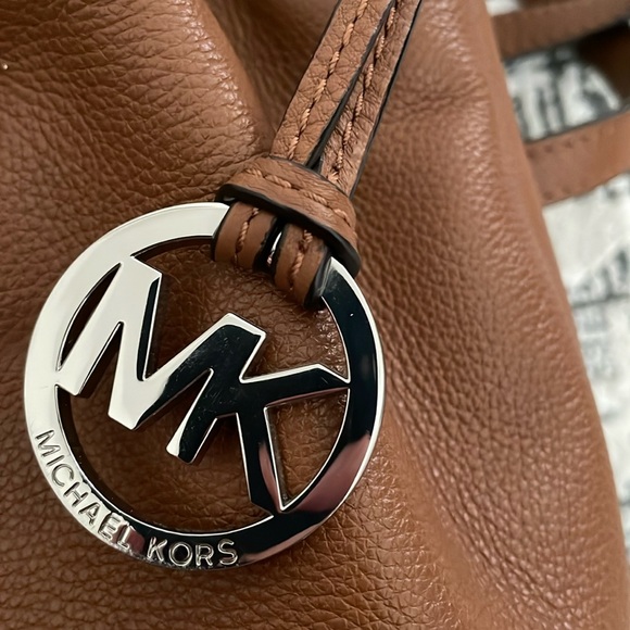 Michael Kors Brown Leather Mini Crossbody Bucket Bag - Picture 5 of 7